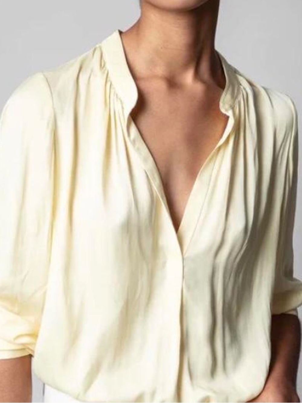 Zadig & Voltaire  Tink Satin Tunic in Butter yellow, Large